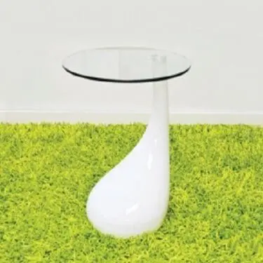 White Tear Drop End Table