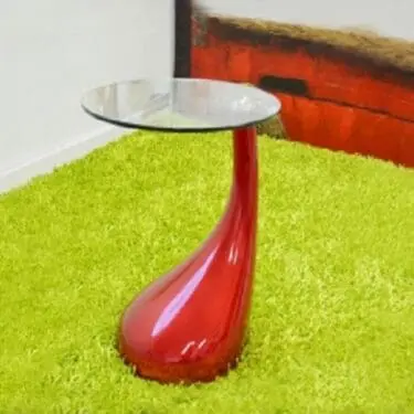 Red Tear Drop End Table