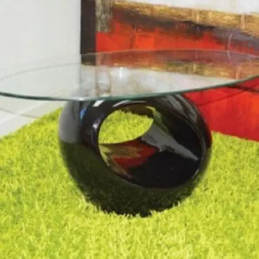 Oval Black Coffee Table