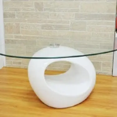 Oval White Coffee Table