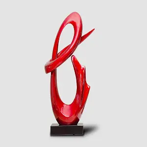 Dark Red Abstract Sculpture