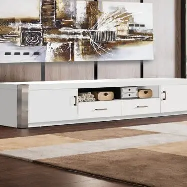 High-Gloss White TV Stand