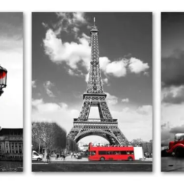 3PC Black & White Paris