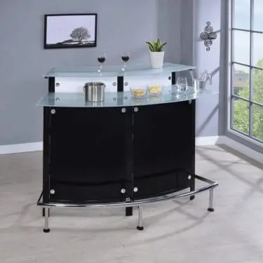 Glass Top Bar Unit Black