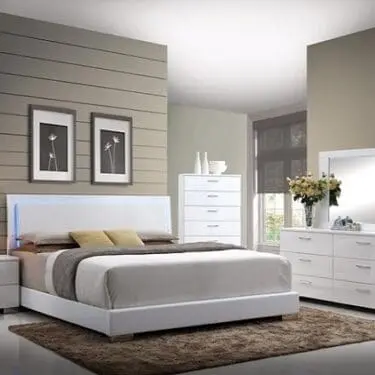 Felicity White Glossy Bedroom Set