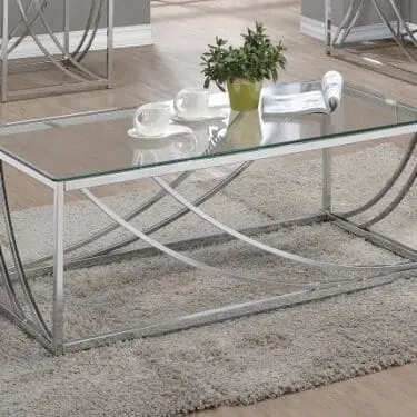 Glass Top Rectangular Coffee Table
