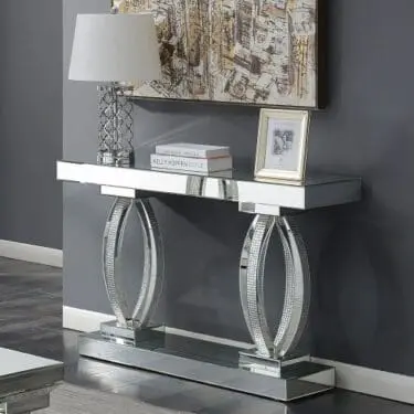 Clear Mirror Console Table