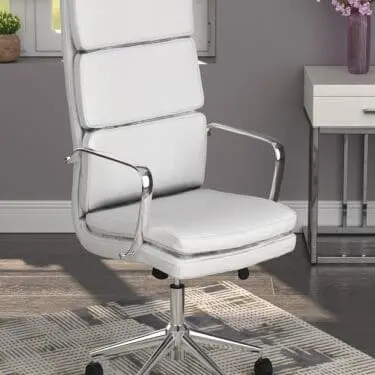 High White Upholstered Office Chair