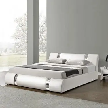 Queen White Pu Bed