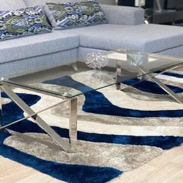 Tempered Glass Coffee table with Chrome Base