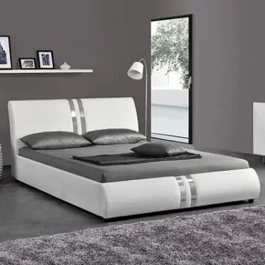 PU Bed With Chrome Details