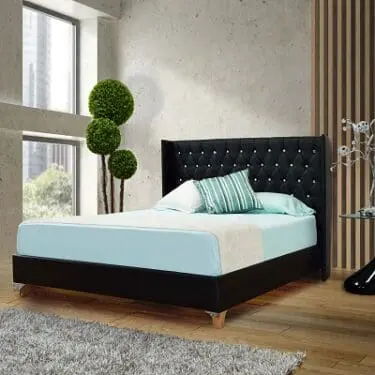 Black Pu Queen Bed