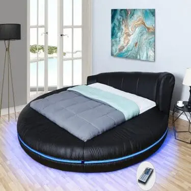 Black Round Bed