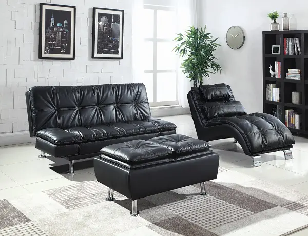 3PC Dilleston Tufted Back Upholstered Sofa Set
