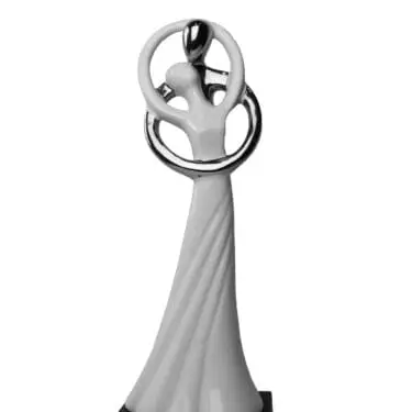 White & Silver Couple Sculpture