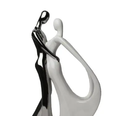 White & Silver Couple Sculpture