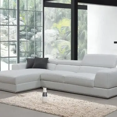 Divani Casa Pella Mini - Modern White Leather Left Facing Sectional