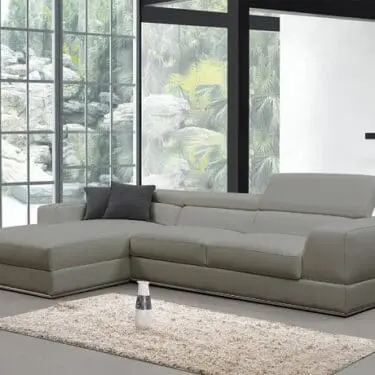 Divani Casa Pella Mini - Modern  Italian Leather Left Facing Sectional