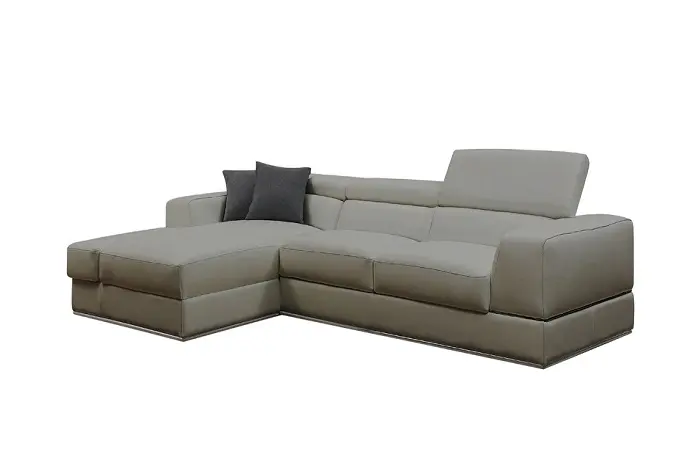 Divani Casa Pella Mini - Modern Italian Leather Left Facing Sectional - Image 2