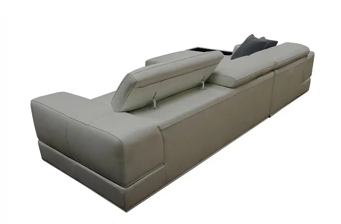 Divani Casa Pella Mini - Modern Italian Leather Left Facing Sectional - Image 4