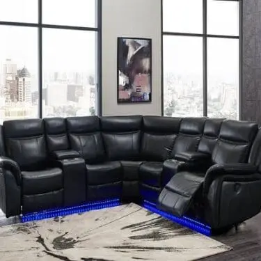 Black power recliner w/Led Light