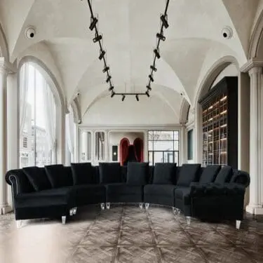 Divani Casa Darla Modern  Velvet Circular Sectional