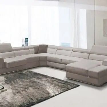 Divani Casa Pella - Modern Italian Leather U Shaped Sectional