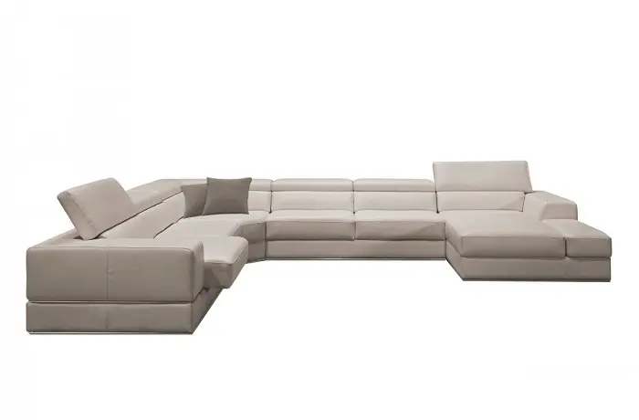 Divani Casa Pella - Modern Italian Leather U Shaped Sectional - Image 2