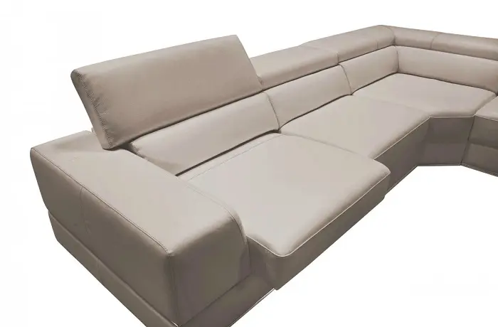 Divani Casa Pella - Modern Italian Leather U Shaped Sectional - Image 3