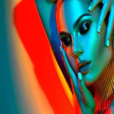 Colorful Women Pose Glass Wall Art