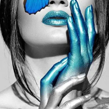 Blue Butterfly Women Pose