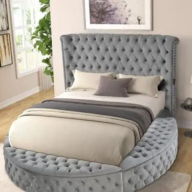 Luxus Button Tufted Velvet Round Bed