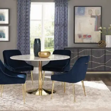 Kella 5PC Dining Set Marble And Gold