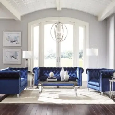 Bleker Tufted Tuxedo Sofa Set