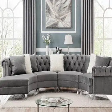 Liliana Gray Velvet Sectional