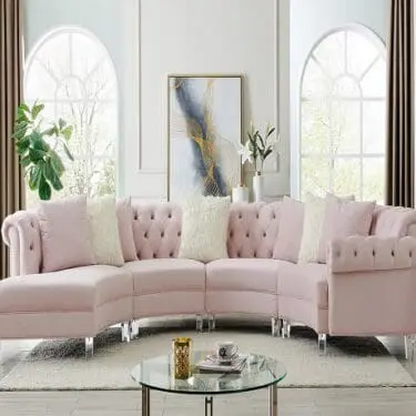 Liliana Pink Velvet Sectional