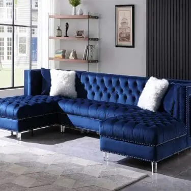 Lia Blue velvet Sectional