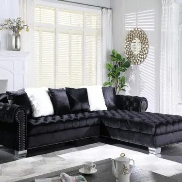Kylie Black Velvet Sectional