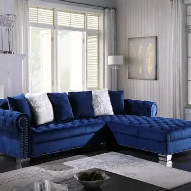Kylie Blue Velvet Sectional