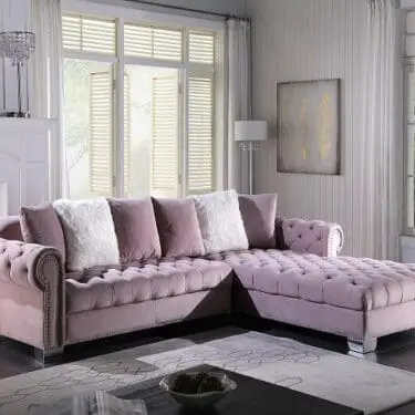 Kylie Pink Velvet Sectional