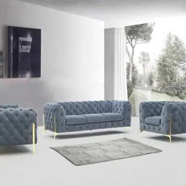 Italian Sheila - Transitional Dark Grey Fabric Sofa Set