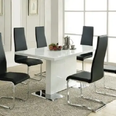 Anges 5PC Dining Set Glossy White