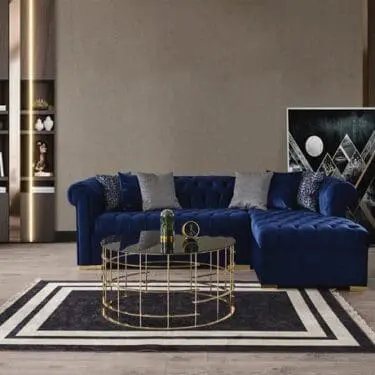 Audrey Velvet Blue  Sectional