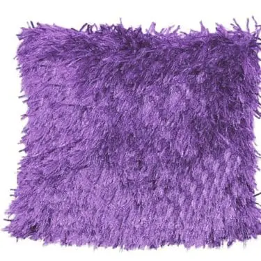 Shaggy Throw Pillow Purple