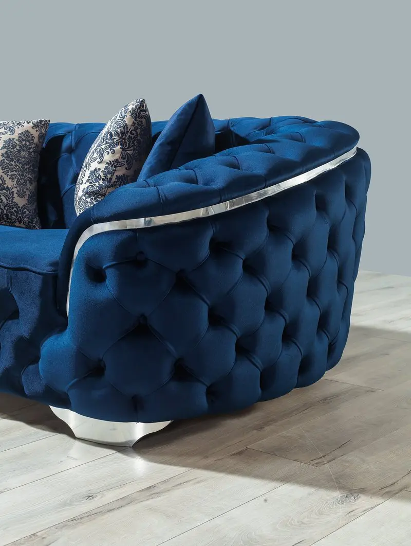 Lupino Blue Velvet Sofa & Loveseat - Image 10