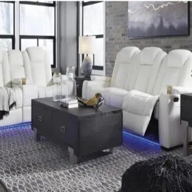 Party Time White Power Reclining Living Room Set