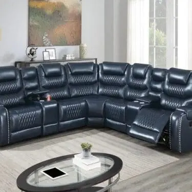 Navy Blue Recliner Sectional