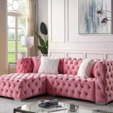 Pink Velvet Sectional