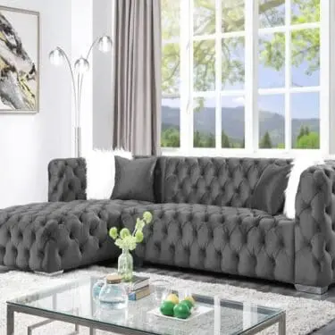 Gray Velvet Sectional