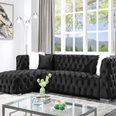 Black Velvet Sectional